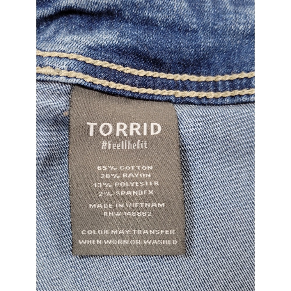Torrid Jogger Jeans Womens 20R Blue Excellent Acid Wash Utility Stretch Denim - Picture 8 of 9